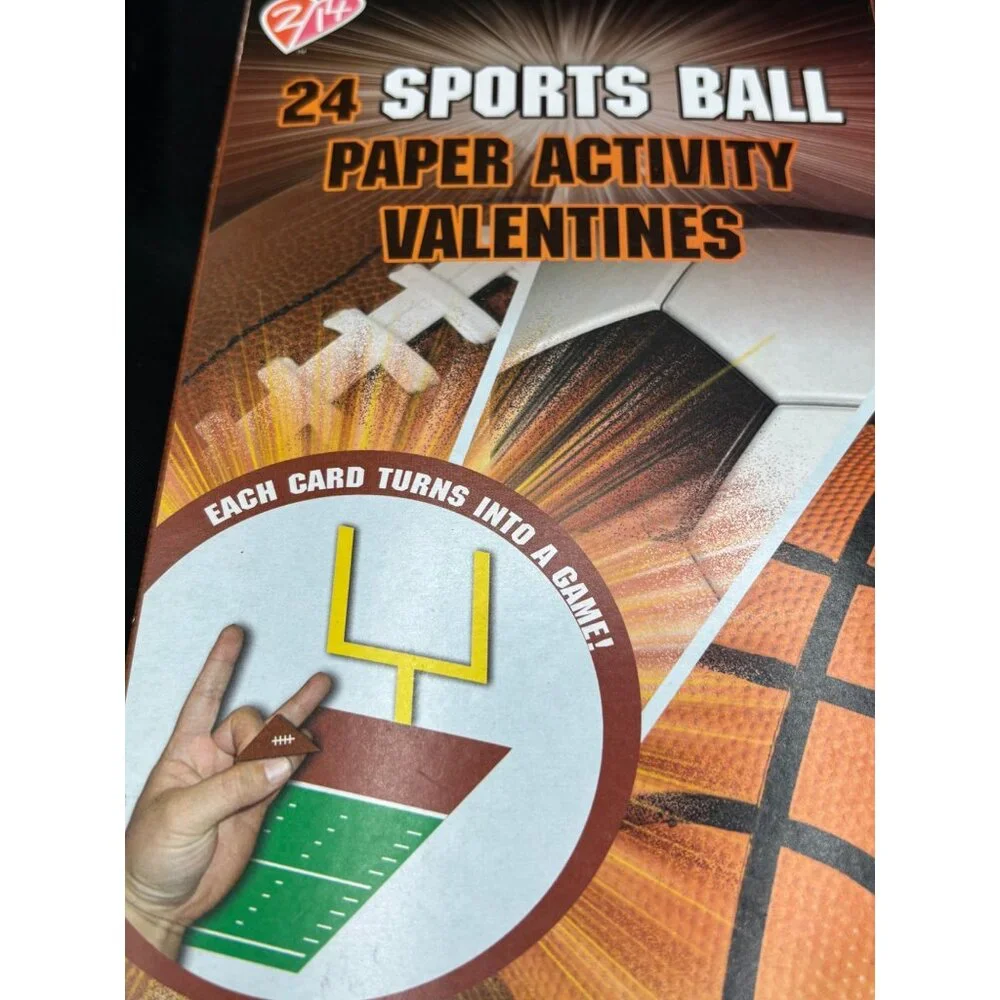 2 Boxes activity Valentine Day Cards 24 Sports Ball 24 Foldin Friends New